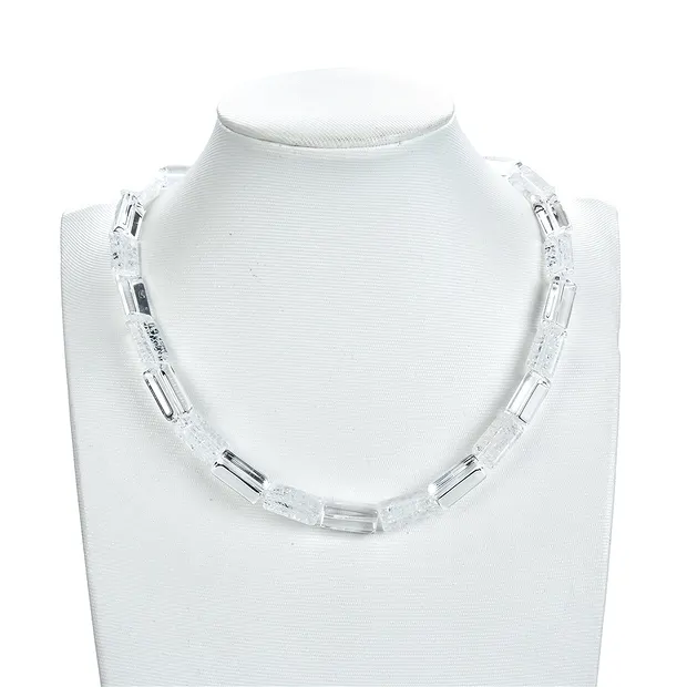 Cordón prisma, Cristal de roca / cristal triturado, 16x10mm | Marco Schreier