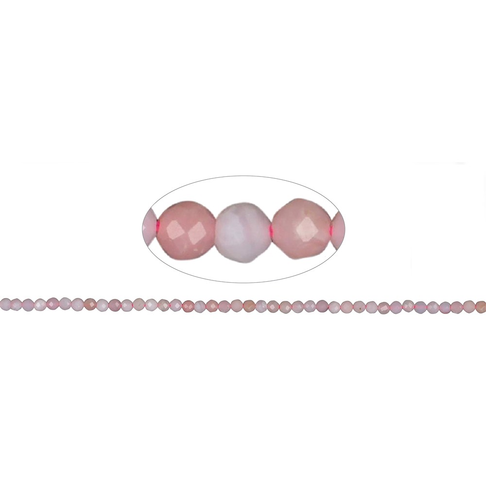 Rang de collier boules, opale des Andes (rose), à facettes, 03mm (38cm) | Marco Schreier