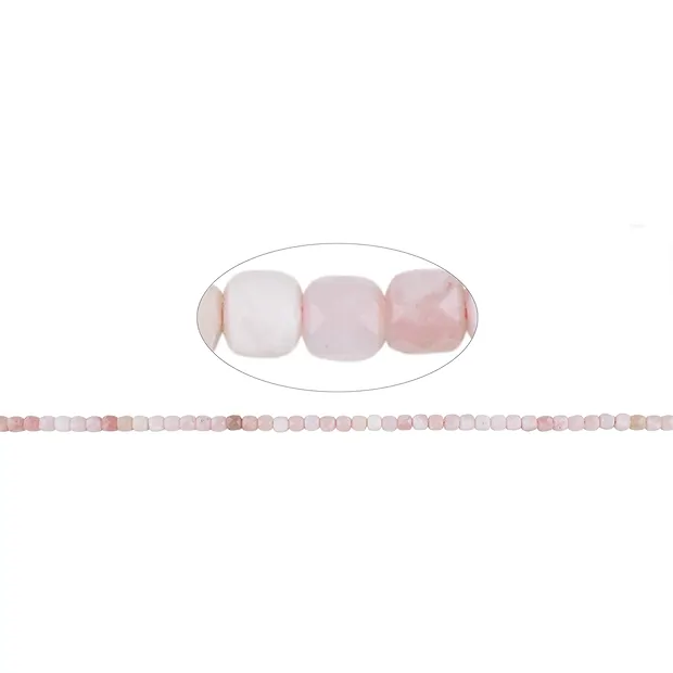 Rang de colliers, opale des Andes (rose), facettes, 04mm (39cm) | Marco Schreier