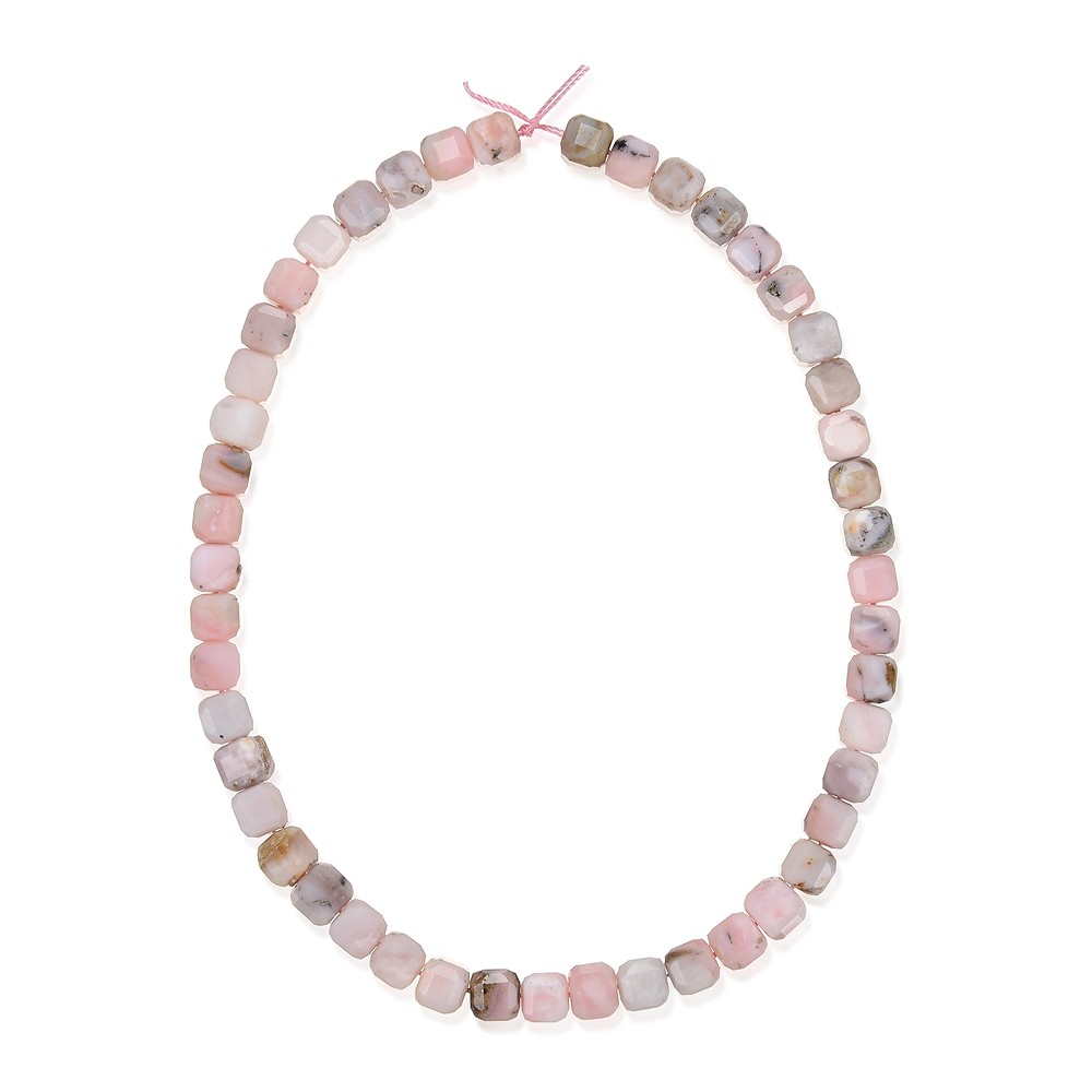 Rang de colliers, opale des Andes (rose), 08 x 08 x 08mm, facetté | Marco Schreier