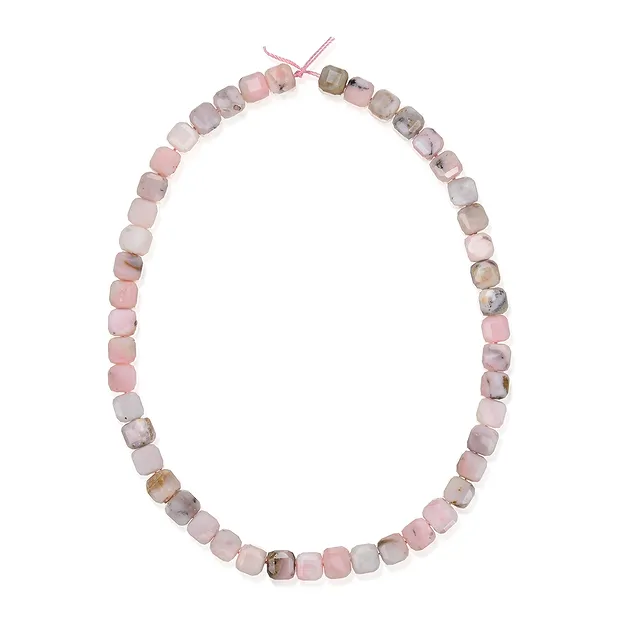 Strand cube, Andean Opal (pink), 08 x 08 x 08mm, faceted | Marco Schreier