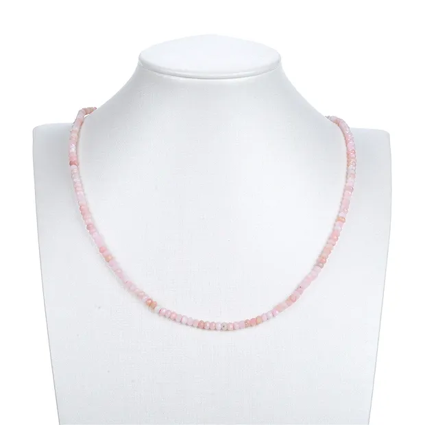 Filo di bottoni, Opale andino (rosa), sfaccettato, 02 x 04 mm | Marco Schreier