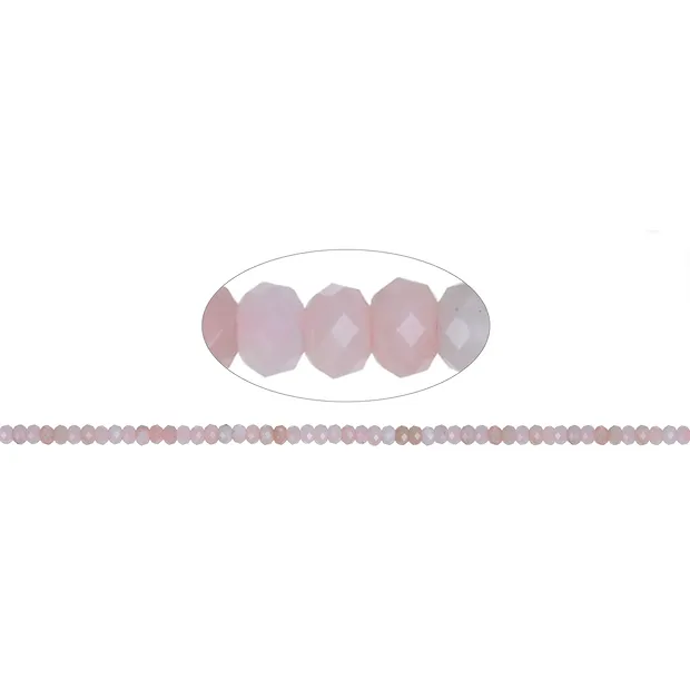 Filo di bottoni, Opale andino (rosa), sfaccettato, 02 x 04 mm | Marco Schreier