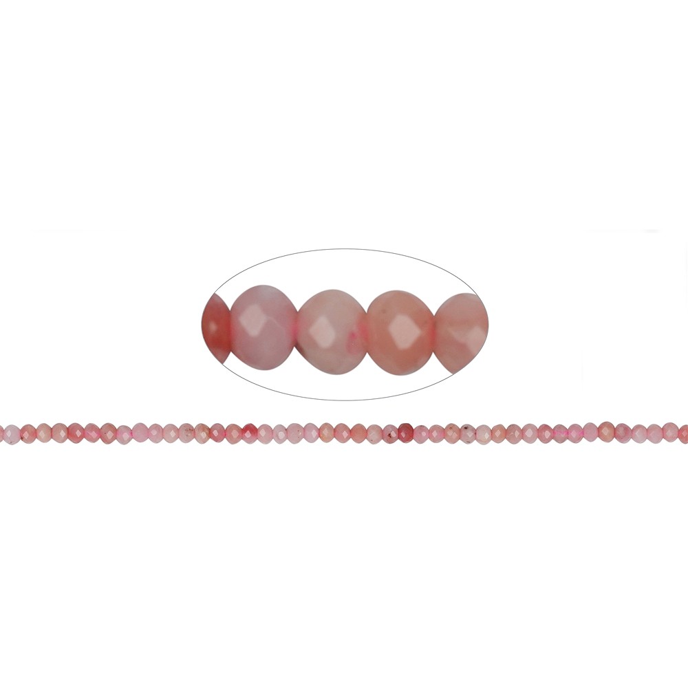 Button strand, Andean Opal (pink), faceted, 02 x 03mm | Marco Schreier