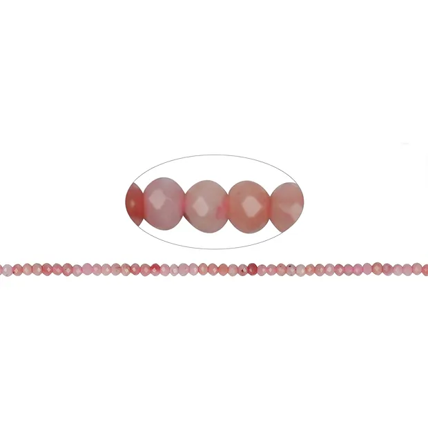 Rang de colliers, opale des Andes (rose), facetté, 02 x 03mm | Marco Schreier