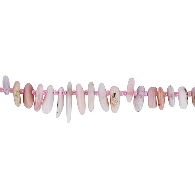Strang Nuggets "Zahn", Andenopal (pink), 02-06 x 10-24mm (38cm) | Marco Schreier