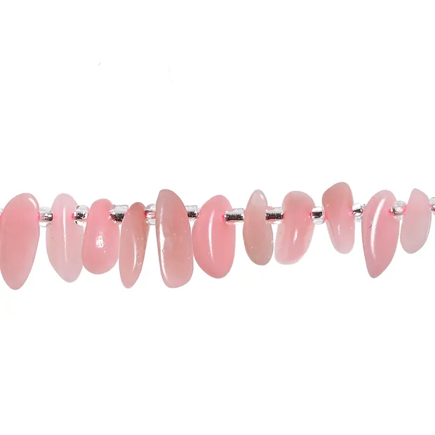 Filo di pepite "Dente", Opale andino (rosa), 06-08 x 13-16 mm (39 cm) | Marco Schreier
