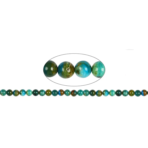 String Beads, Andean Opal (green), 09-09,5mm | wholesaler gems & healing stones