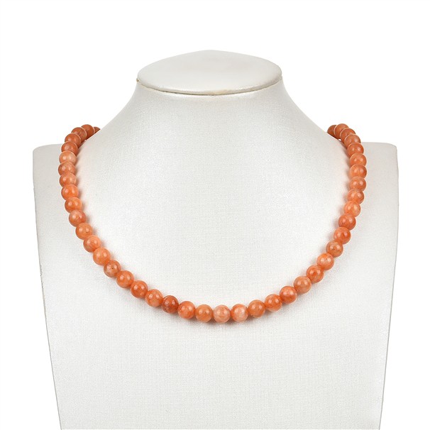 String Beads, Calcite (red), 08mm (39cm) | wholesaler gems & healing stones