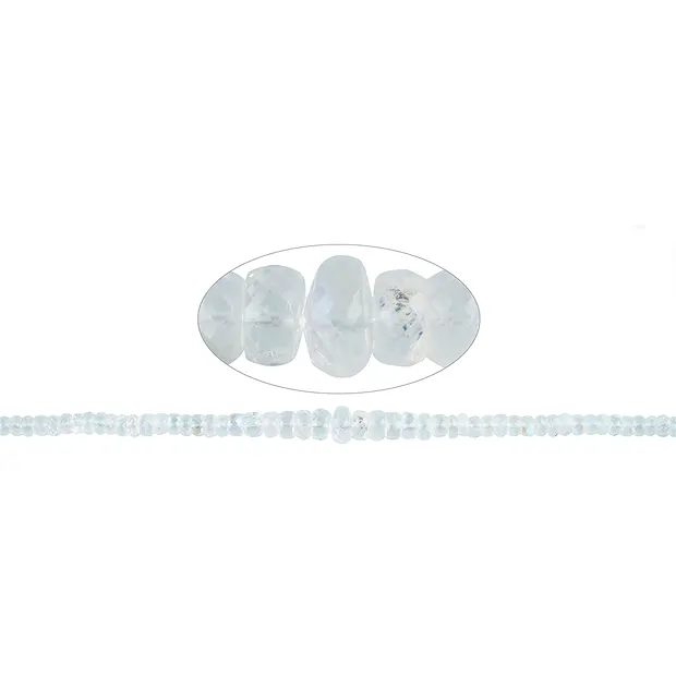 Collar de botones, labradorita (blanca), facetado, 01-05 x 03-09mm (46cm) | Marco Schreier
