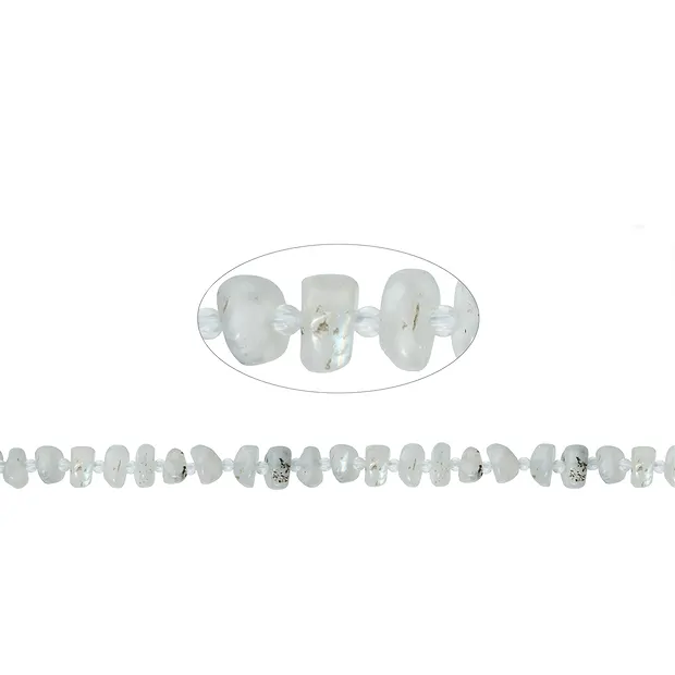 Strand of nuggets flat, Labrodorite (white), 2.5-4.0 x 8 -12mm | Marco Schreier