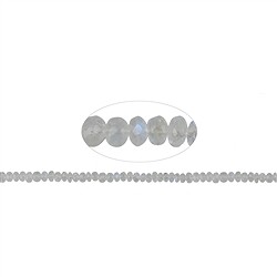 142681400022 Button strand, Labrodorite (white) faceted, 03 x 05mm (39cm) | Marco Schreier