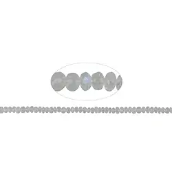 142681400022 Strang Button, Labradorit (weiß) facettiert, 03 x 05mm (39cm) | Marco Schreier