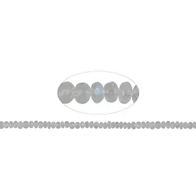 Button strand, Labrodorite (white) faceted, 03 x 05mm (39cm) | Marco Schreier