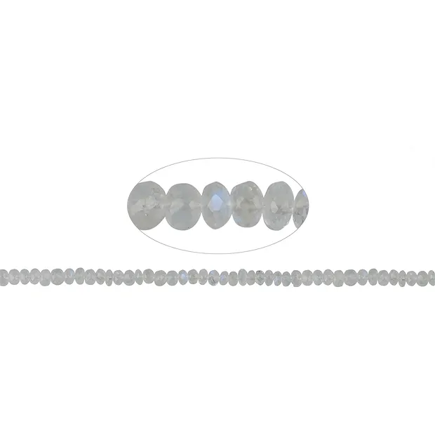 Button strand, Labrodorite (white) faceted, 03 x 05mm (39cm) | Marco Schreier