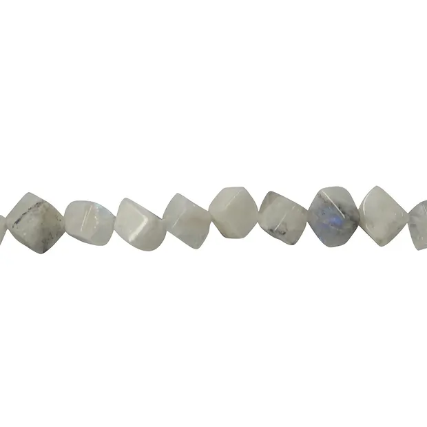 Strang Würfel, Labradorit (weiß), 04mm | Edelsteine, Heilsteine & Schmuck-Handel