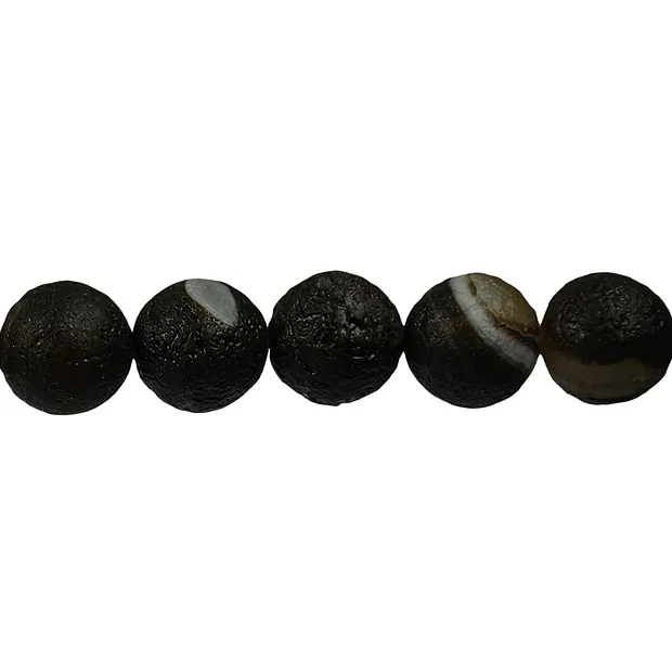 Cuentas de piedras preciosas, Sardonyx (antiguo) mate, 13 - 14mm | Marco Schreier