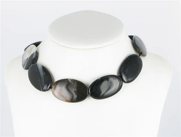 Strang Linsen, Sardonyx, 34 x 22mm | Großhandel Edelsteine, Heilsteine & Schmuck