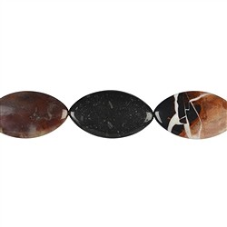 142710512620 Strand of Marquises, Sardonyx, 30 x 18mm | wholesaler gems &amp; healing stones