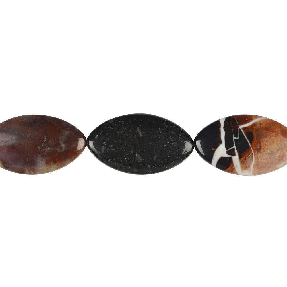 Strand of Marquises, Sardonyx, 30 x 18mm | wholesaler gems & healing stones