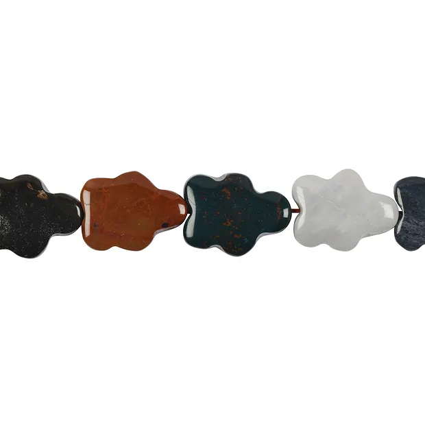 Strand flower flat, Sardonyx, 26 x 21mm | wholesaler gems & healing stones
