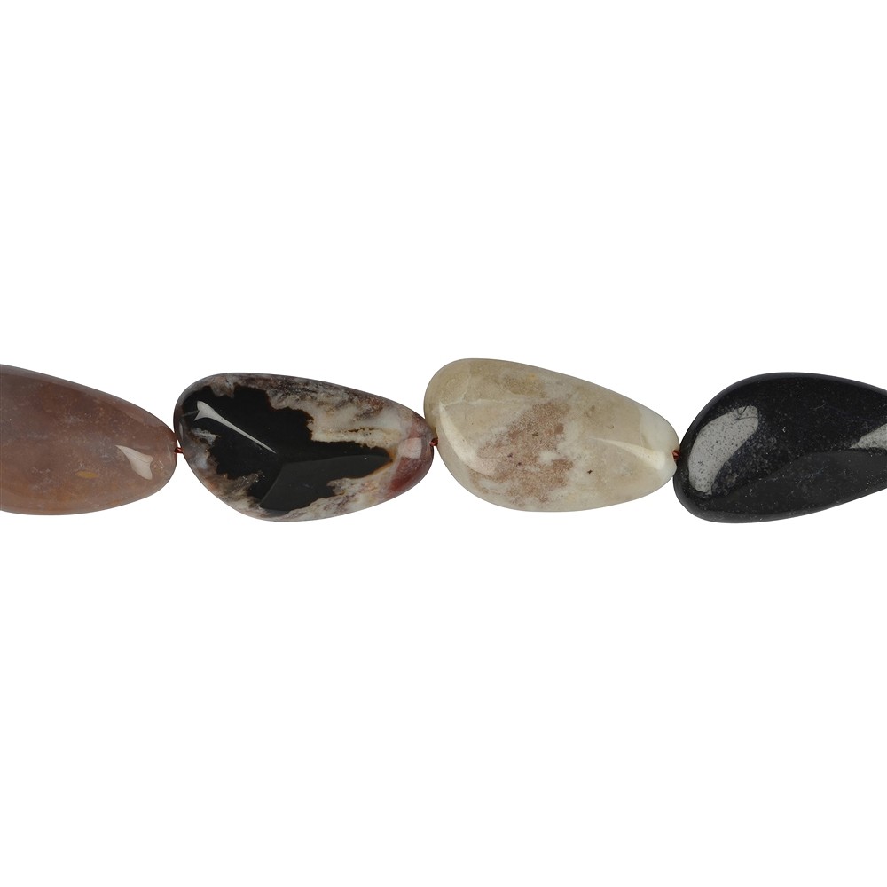 Strand of nuggets flat, Sardonyx, 26 x 15mm | wholesaler gems & healing stones