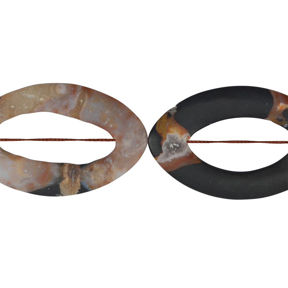 Rang de colliers, légèrement torsadé, Sardonyx, mat, 60-65 x 40-45mm | Marco Schreier