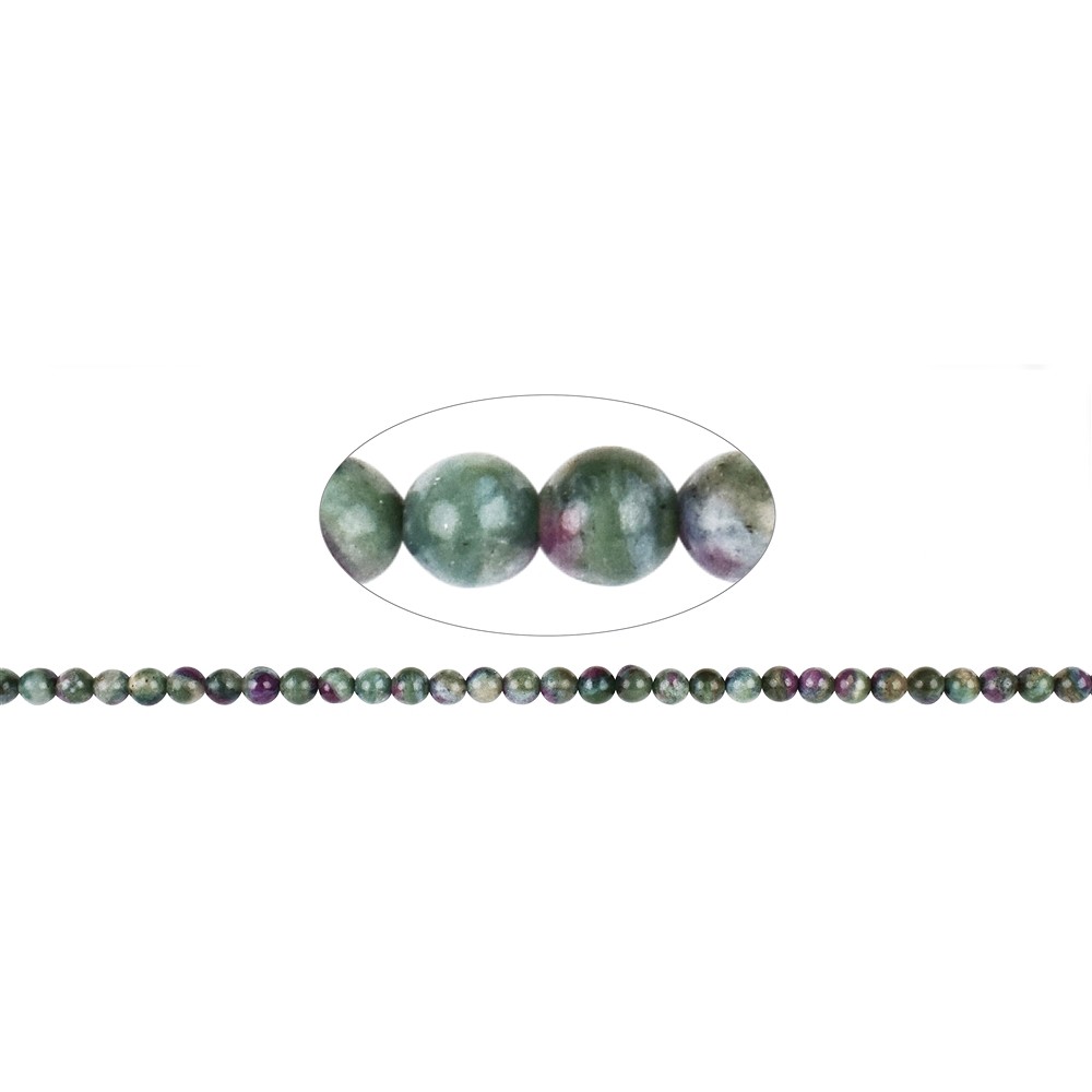 Strang Kugeln, Fuchsit mit Rubin (stab.), 06-07mm | Marco Schreier