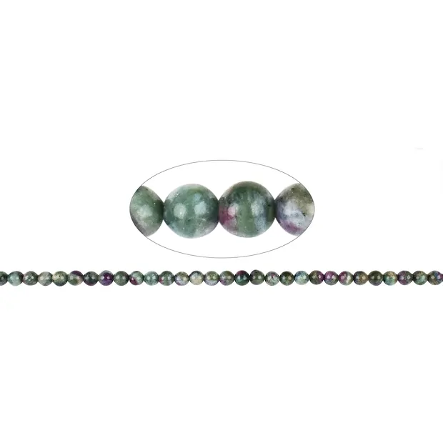 Strang Kugeln, Fuchsit mit Rubin (stab.), 06-07mm | Marco Schreier