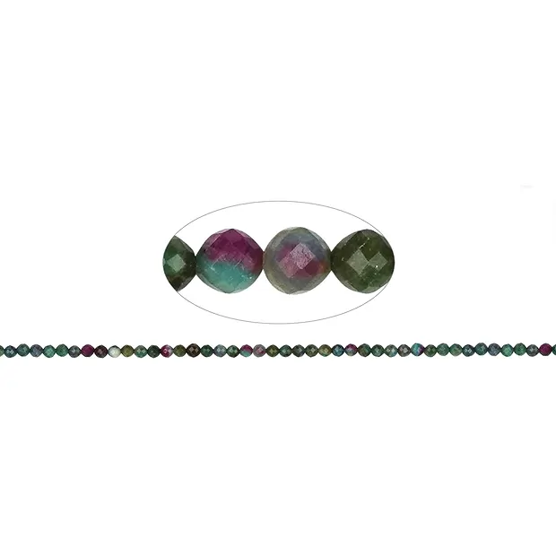 Strang Kugeln, Zoisit mit Rubin, facettiert, 05mm | Marco Schreier