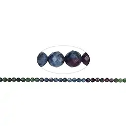 142720112223 String Beads, Fuchsite with Ruby (stab.), faceted, 05-06mm | Marco Schreier