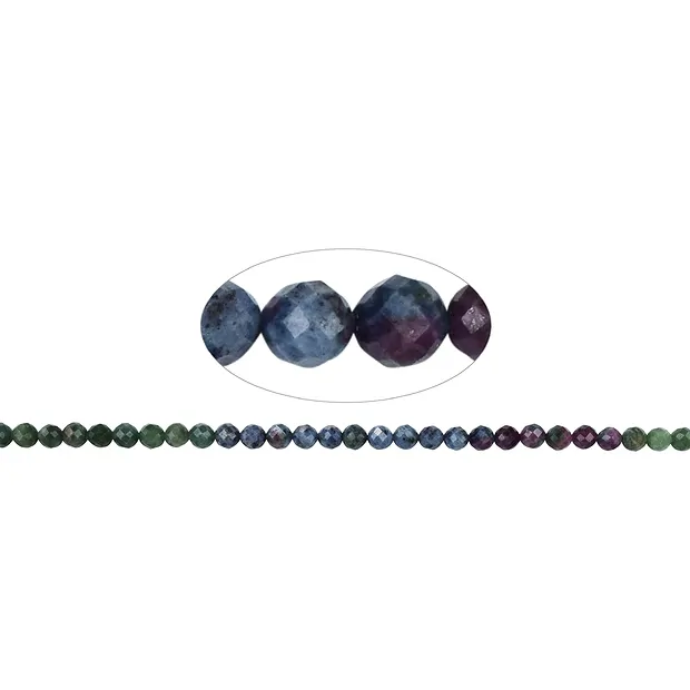 Strang Kugeln, Fuchsit mit Rubin, Disthen (stab.), facettiert, 05-06mm | Marco Schreier