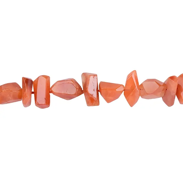 Strang Nugget, Eisenkiesel (rot-orange), facettiert, 05-12 x 08-15mm | Marco Schreier