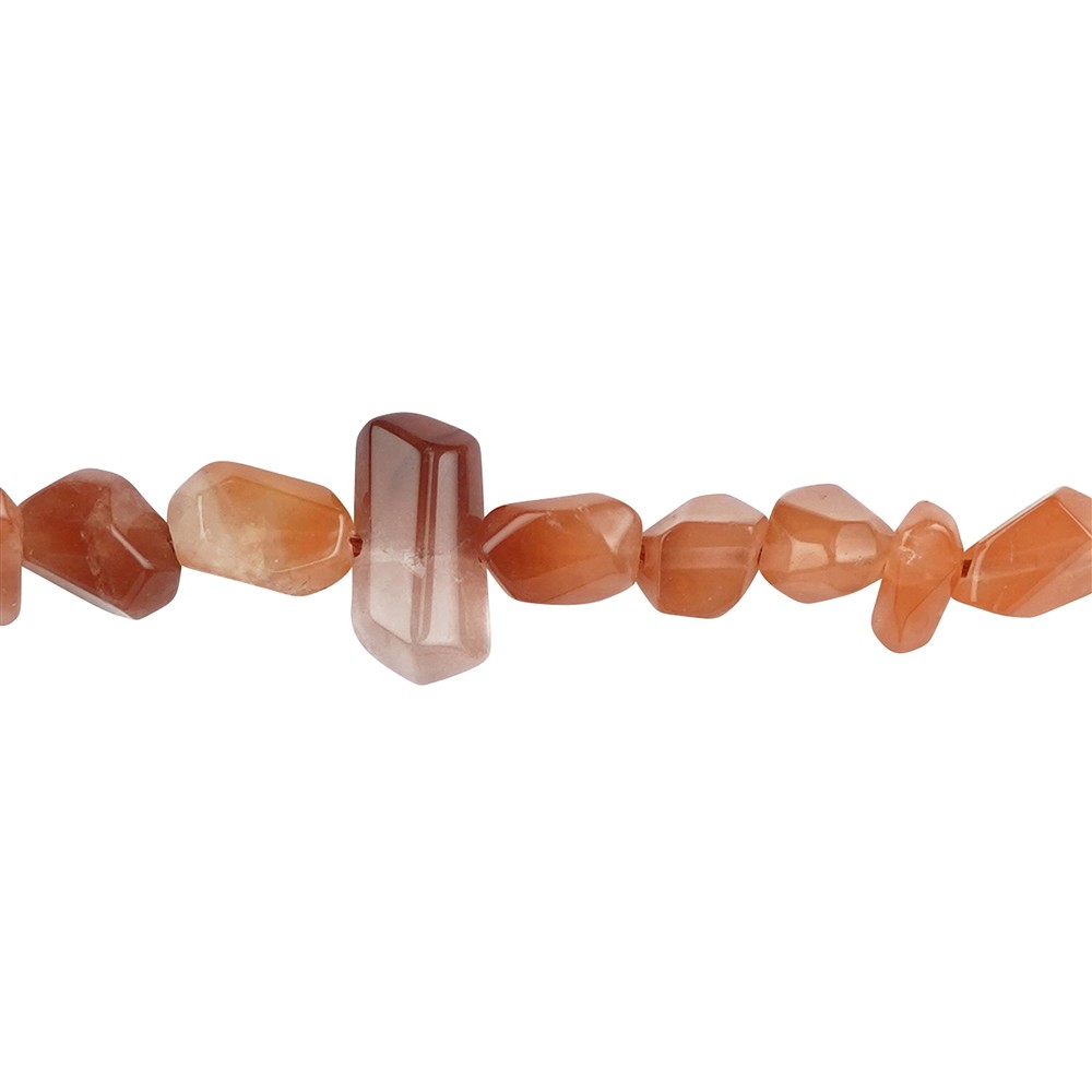 Rang de colliers Nuggets, Eisenkiesel (rouge), 05-08 x 05-12mm (41cm) | Marco Schreier