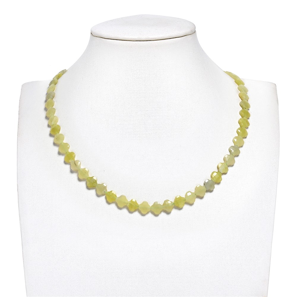 Strang Kleeblatt, Serpentin (gelb), 08mm, facettiert (38cm) | Marco Schreier