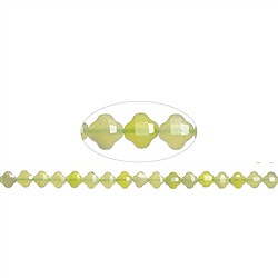 142781105922 Strang Kleeblatt, Serpentin (gelb), 08mm, facettiert (38cm) | Marco Schreier