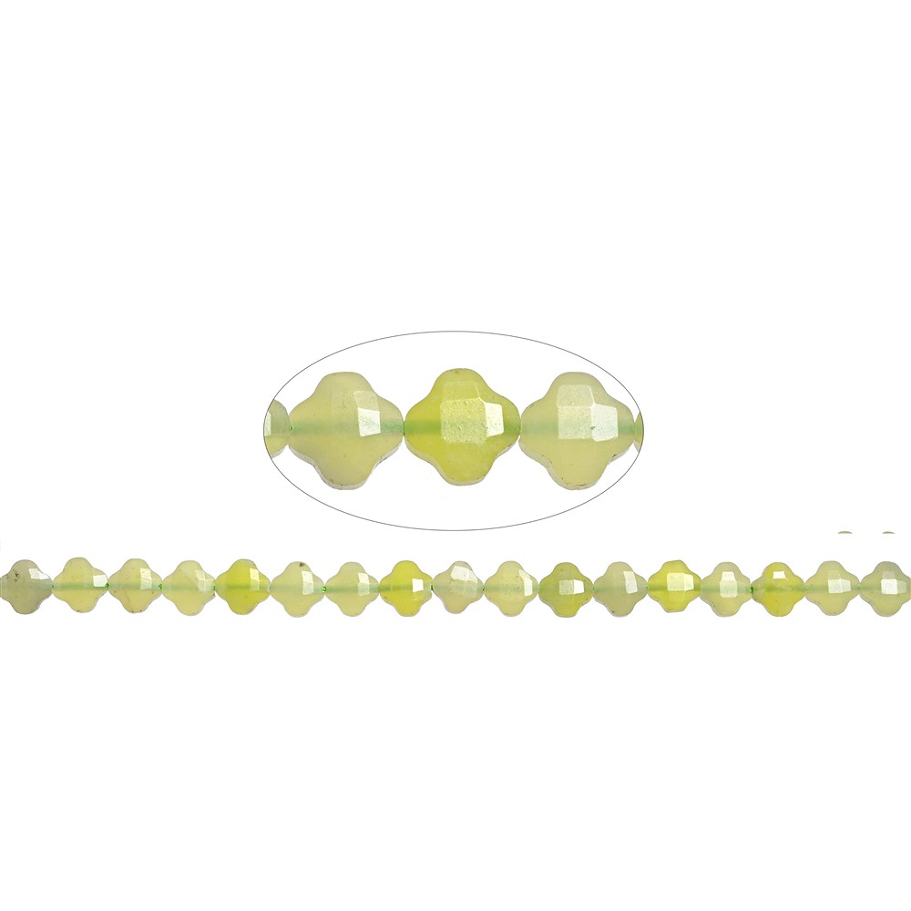 Strang Kleeblatt, Serpentin (gelb), 08mm, facettiert (38cm) | Marco Schreier