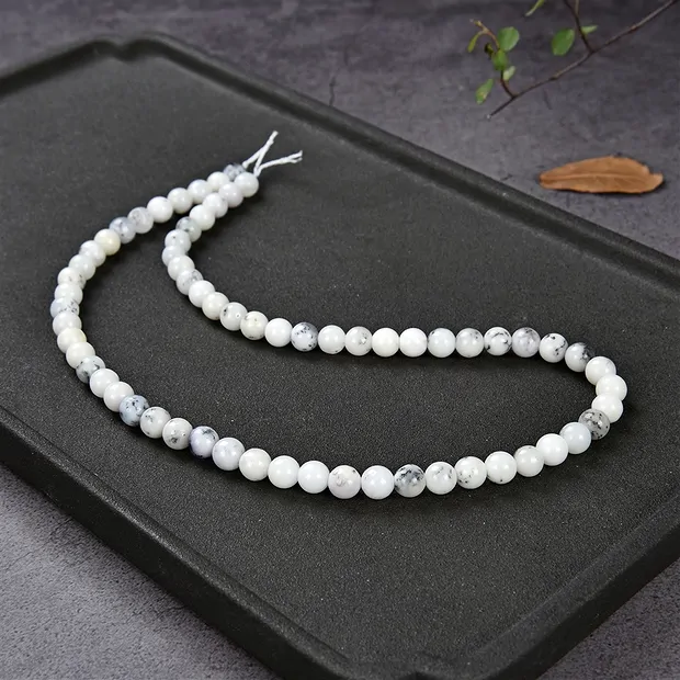 Rang de collier boules, Opale (Opale dendritique), 06mm | Marco Schreier