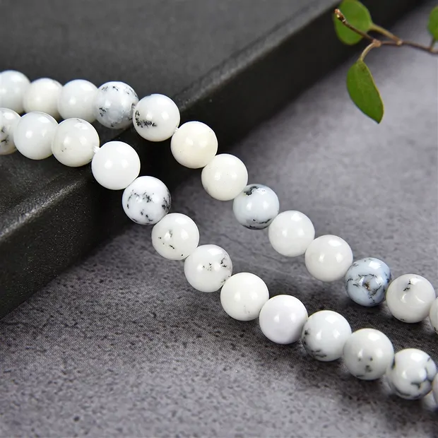 String Beads, Opal (Dendritic Opal), 06mm | wholesaler gems & healing stones