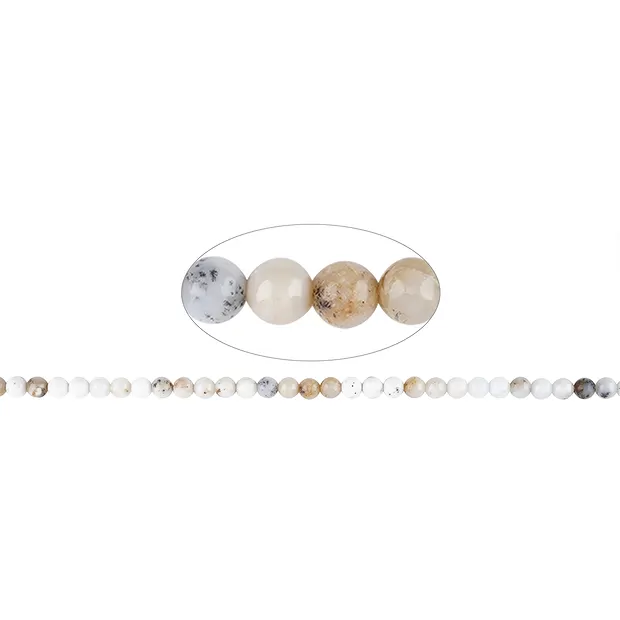 Rang de collier boules, Opale (Opale dendritique), 06mm | Marco Schreier