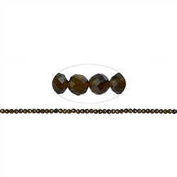 142860100220 Strang Kugeln, Obsidian (Goldglanzobsidian), facettiert, 03mm (38cm) | Marco Schreier