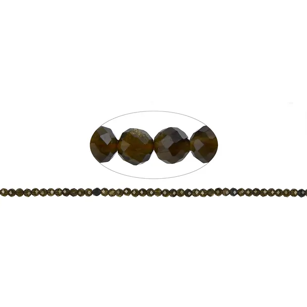 Strang Kugeln, Obsidian (Goldglanz), facettiert, 03mm (38cm) | Marco Schreier