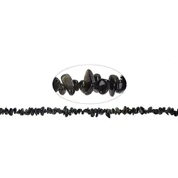 142860630620 Strand of chips, Obsidian (gold luster obsidian), 05 -08mm (80cm) | Marco Schreier