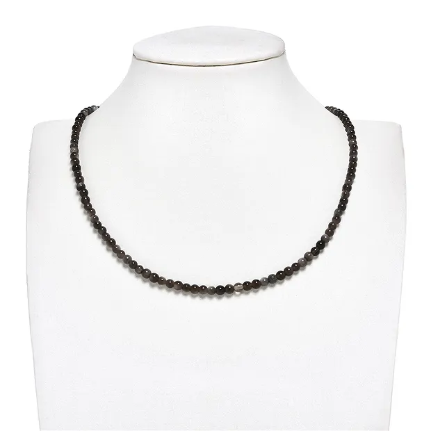 Strang Kugeln, Obsidian (Silberglanz), 04mm | Edelsteine, Heilsteine & Schmuck