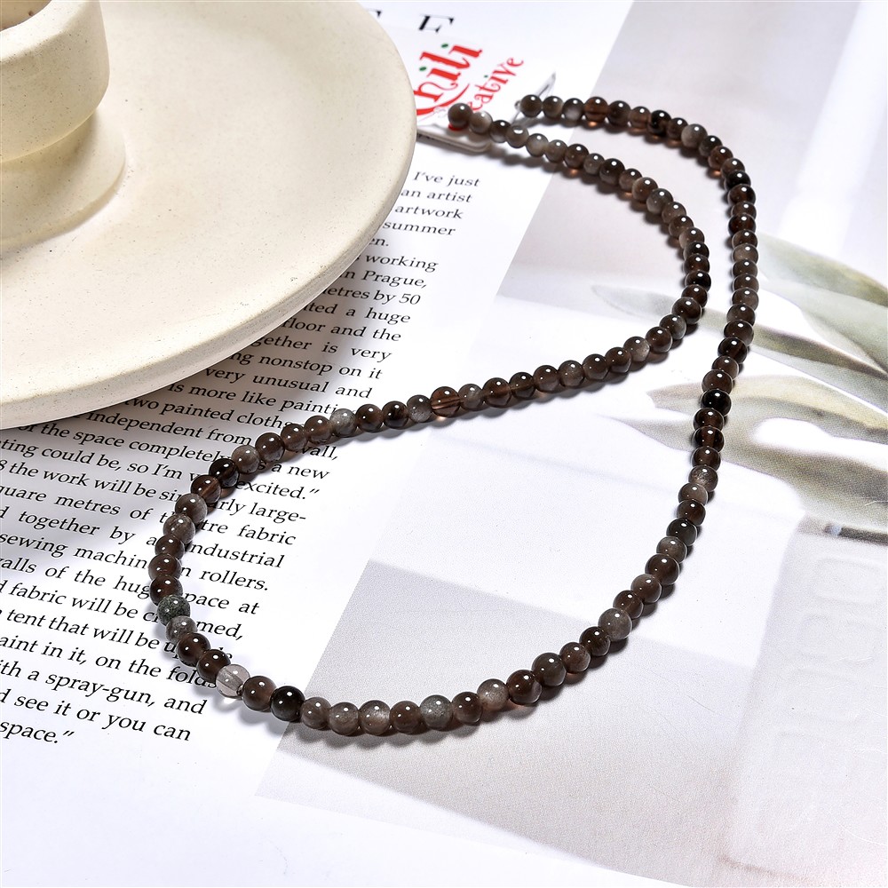 Strang Kugeln, Obsidian (Silberglanzobsidian), 04mm | Marco Schreier