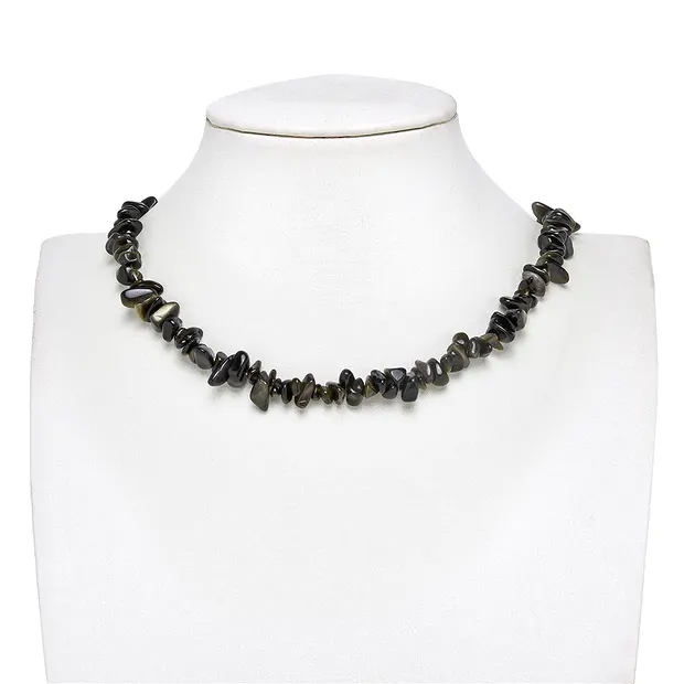 Tiras de pepitas de obsidiana (obsidiana plateada), 05 - 08mm, 80cm | Marco Schreier