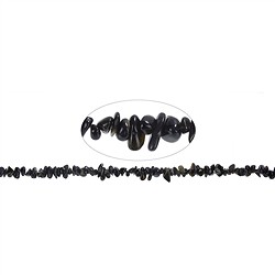 142870606020 Rang de colliers Nuggets, Obsidienne (argent brillant), 05 - 08mm, 80cm | Marco Schreier
