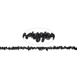 142870606020 Strang Nuggets, Obsidian (Silberglanzobsidian), 05 - 08mm, 80cm | Marco Schreier
