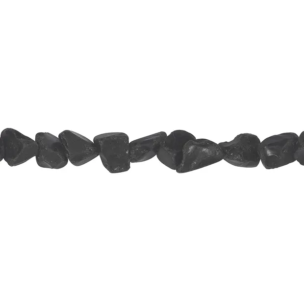 Rang de colliers Nuggets, Obsidienne (noire), brut, 10 - 12mm (39cm) | Marco Schreier