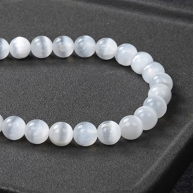 Strang Kugeln, Selenit, 04mm | Mineralienhandel Edelsteine, Heilsteine & Schmuck